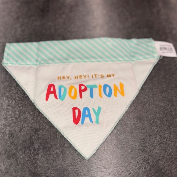 Small reversible birthday/adoption day , Dog bandana collar side - Picture 2 of 2